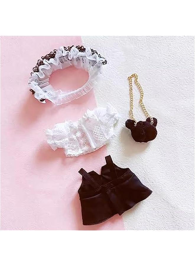 20cm Plush Doll Clothes Loose Headwear White Shirt Black Skirt Backpack 8in Soft Stuffed Plush Toy Accessories Dress Up  - Image 5