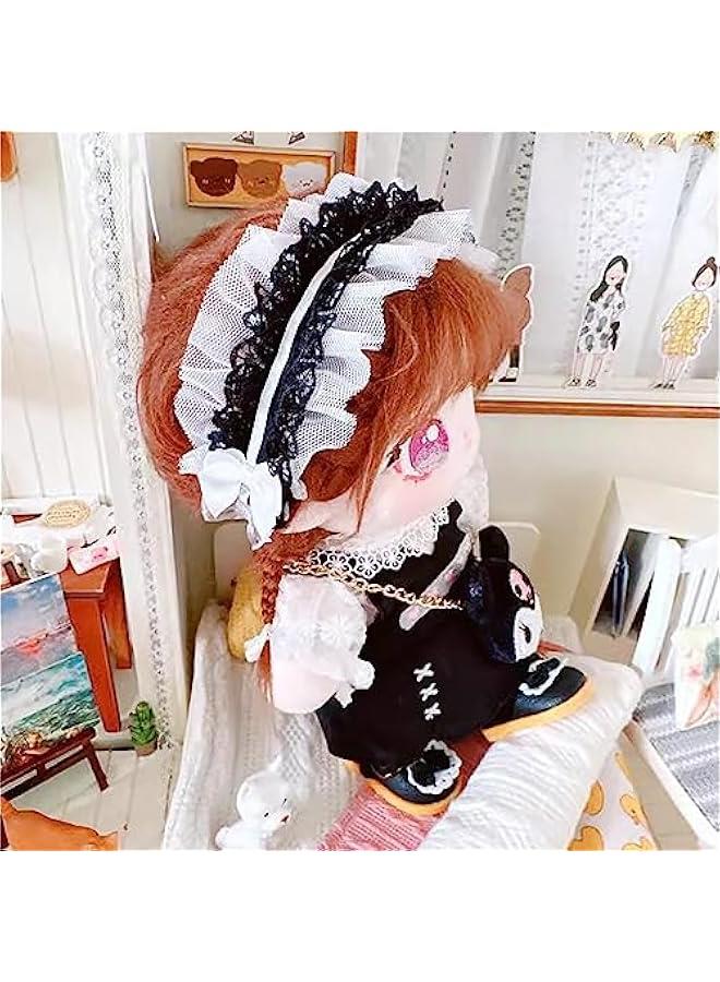 20cm Plush Doll Clothes Loose Headwear White Shirt Black Skirt Backpack 8in Soft Stuffed Plush Toy Accessories Dress Up  - Image 3