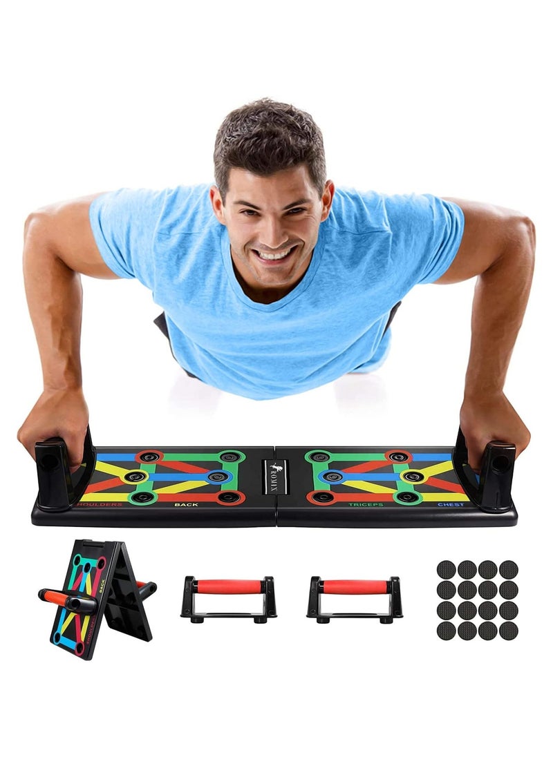 LIXES Push Up Board, 12 in 1 Multifunctional Portable Press Up Board, Pushup Stand, Muscle Board Rack Strength Training Fitness Equipment Push Up Rack for Home Gym Exercise Body Building Workout  - Image 1