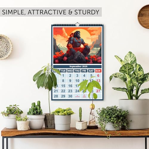 AccuPrints® Religious Hindu Wall Hanging Calendar 2026 - Size (14 x 20) inch For Office Home (35.5 x 50) cm- (Hindu wall calendar) - Image 3