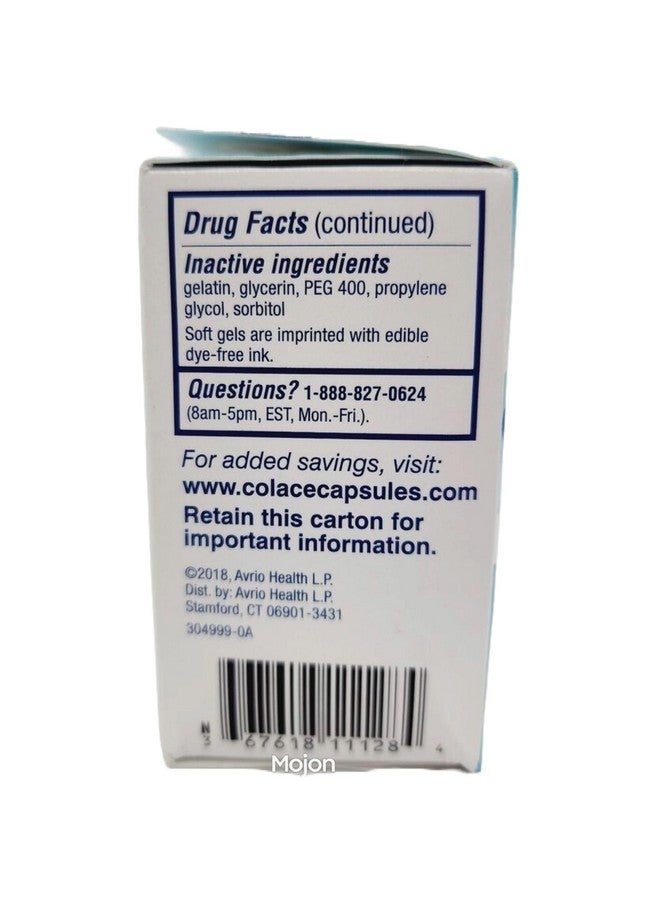 COLACE Clear Docusate Sodium Stool Softener 50Mg, 28 Count Per Box (3 Pack) - Image 4