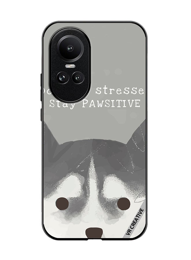 VR CREATIVE Protective Case Cover For Oppo Reno 10 Pro Positive Dog Design Multicolour - Image 1