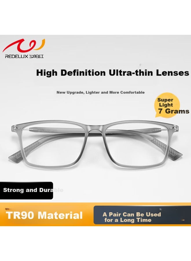 Sunset Red Men's Fashion Ultra-light High Definition Blue Light Blocking Reading Gl For Presbyopia E9088g Gunmetal Gray +2.50 Strength - Image 1