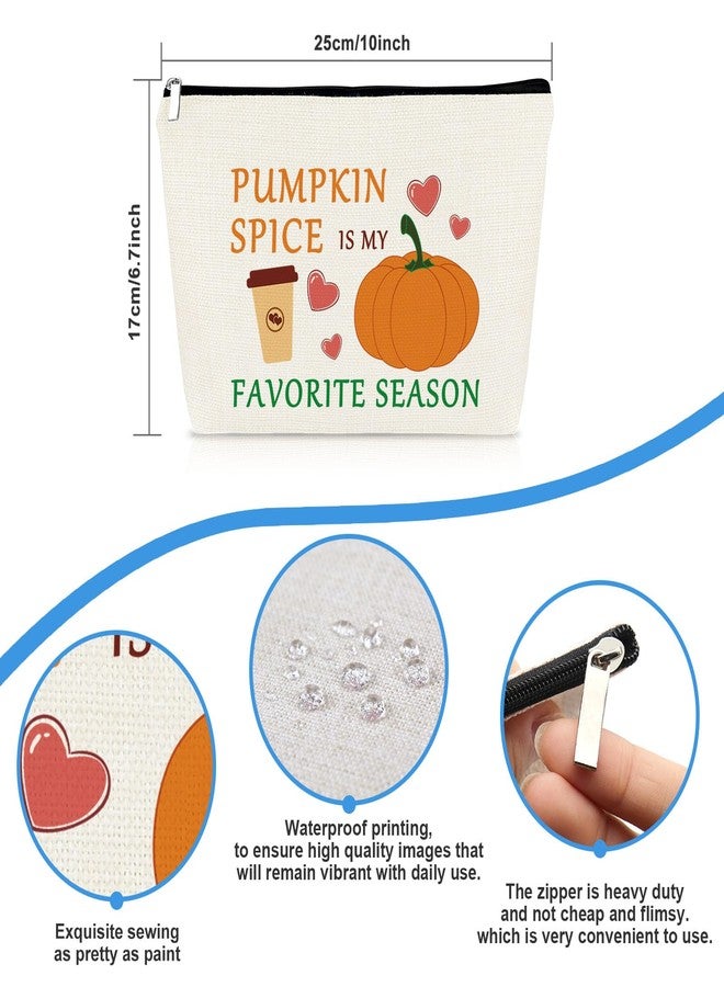 Mikela Pumpkin Themed Gifts Pumpkin Spice Makeup Bag Pumpkins Lover Gifts for Women Halloween Pumpkins Cosmetic Bag Halloween Party Inspired Gift Bags Travel Make Up Pouch Friendship Friend Birthday Gift - Image 2