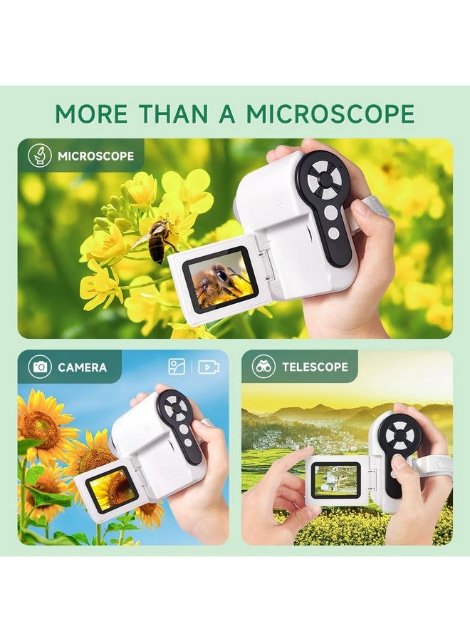 Dcorn Microscope for Kids, [3-in-1] 1000X Handheld Mini Scope with 2" LCD Screen, Portable Miniscope for Kids 8-12 Halloween Christmas Birthday Edu Gifts, 32GB TF Card Included - Image 3