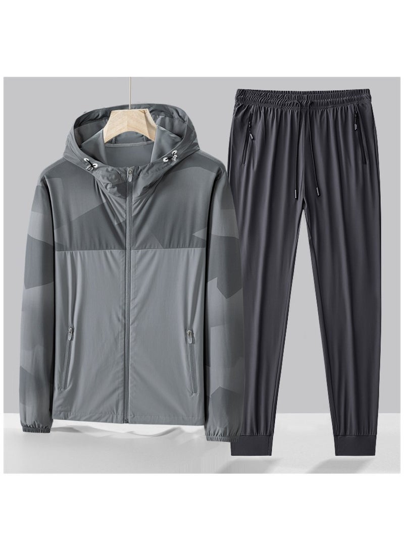 Loose Fitting Ice Silk Pants Quick Drying Sports Set