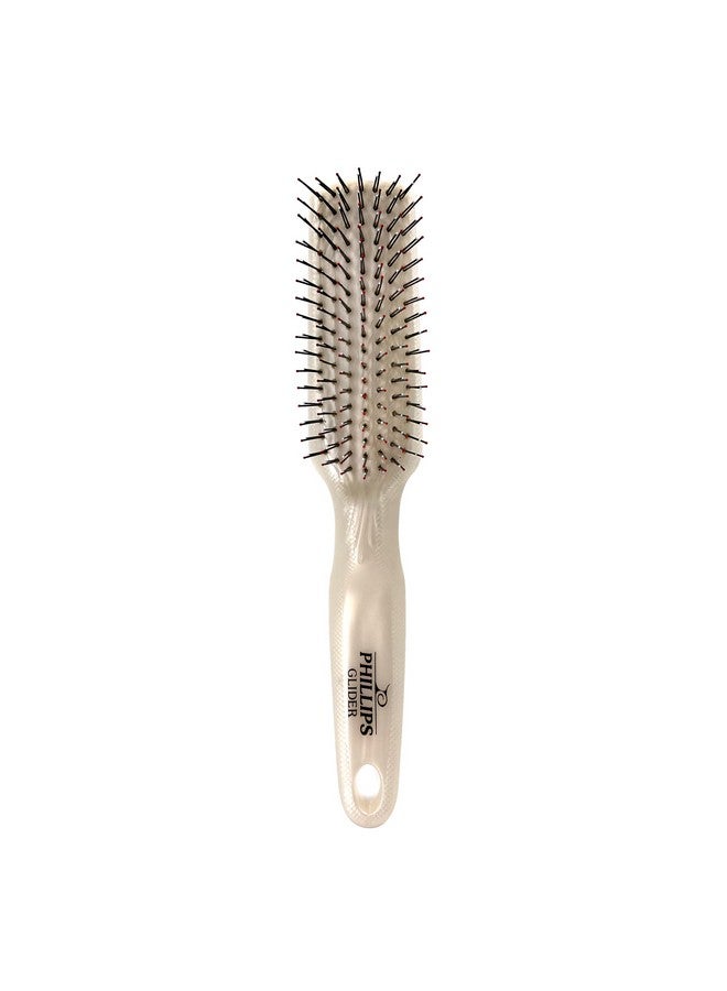 Phillips Brush Glider Detangler Brush, Gardenia - 2-Tier Nylon Tipped Bristles Infused with Moroccan & Keratin Oils which Keeps Hair Healthy & More Manageable - Image 1