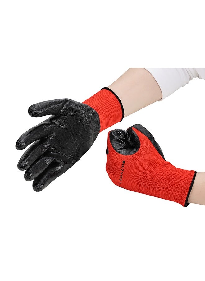 LAWAZIM 3-Pairs Cotton Working Gloves - Red  - Image 3