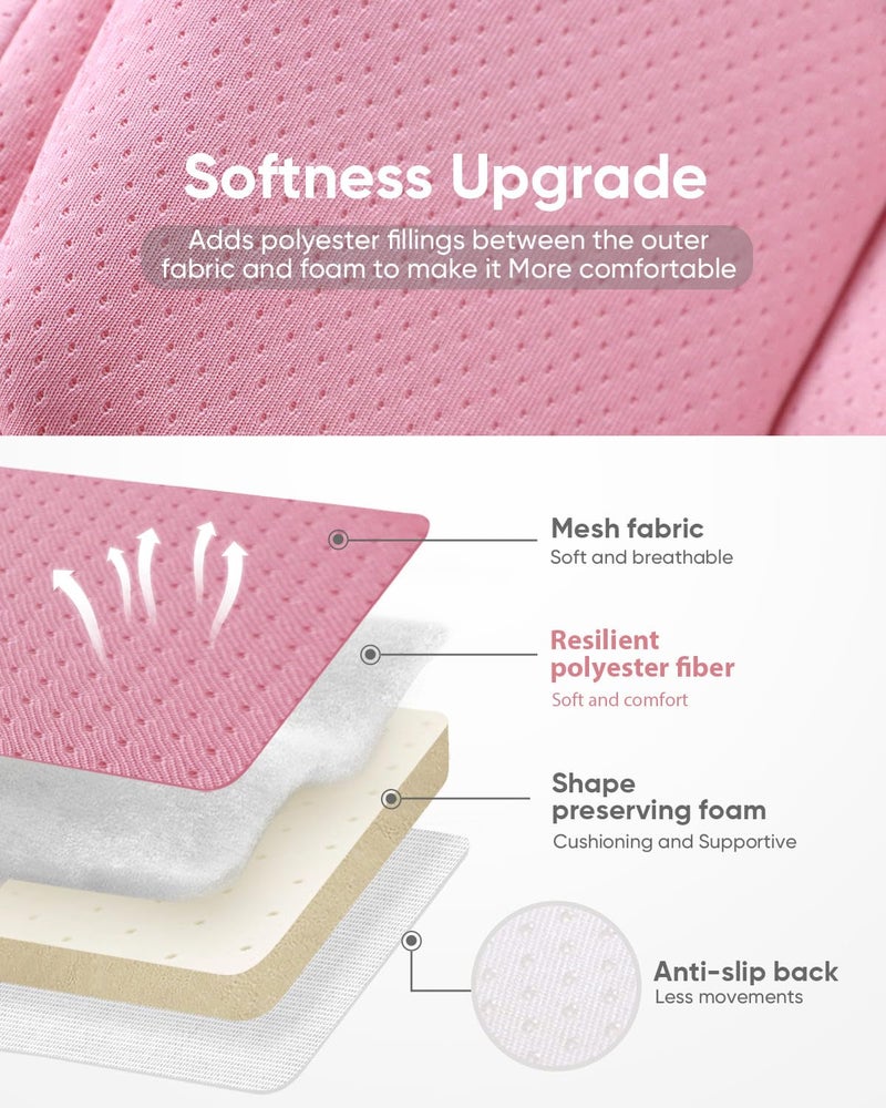 TinlyFinly Infant Insert Compatible with Doona, Graco, Britax, Chicco, Evenflo Car Seat, Adjustable Baby Head Body Support Cushion for Newborn to Toddler, Fits Infant Car Seat and Stroller (Pink) - Image 4