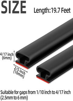 Generic 19.7Feet Door Weather Stripping Door Seal Strip,Self-Adhesive Rubber Door Insulation Weather Strip for Window and Door Soundproofing D Shape,Weatherstripping for Door Frame Gap Blocker  - Image 2