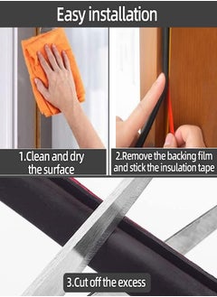 Generic 19.7Feet Door Weather Stripping Door Seal Strip,Self-Adhesive Rubber Door Insulation Weather Strip for Window and Door Soundproofing D Shape,Weatherstripping for Door Frame Gap Blocker  - Image 5
