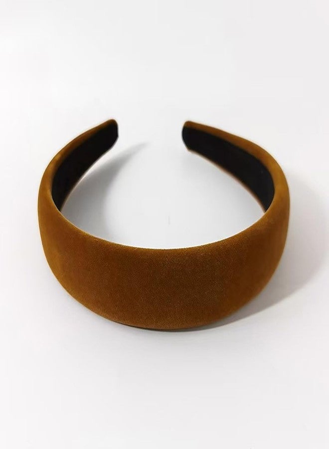 Lvyeer Brown Velvet Padded Headbands for Women Fashion Non slip Comfortable Head Bands for Women (brown, one size) - Image 5