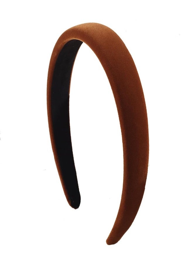 Lvyeer Brown Velvet Padded Headbands for Women Fashion Non slip Comfortable Head Bands for Women (brown, one size) - Image 1