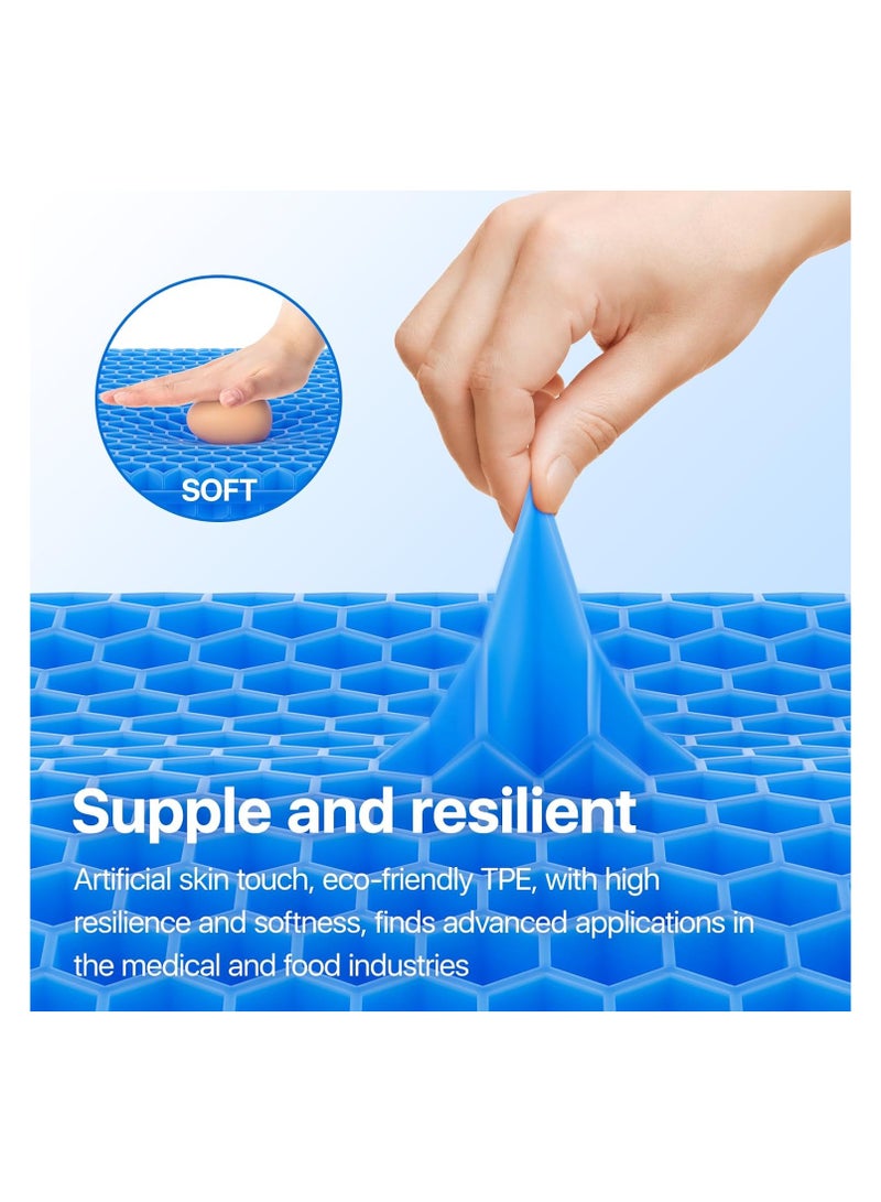 Egg Gel Seat Cushion, Breathable Gel Cushion Chair Pads with Non-Slip Cover for Home Office Car Wheelchair, Honeycomb Design.  - Image 3