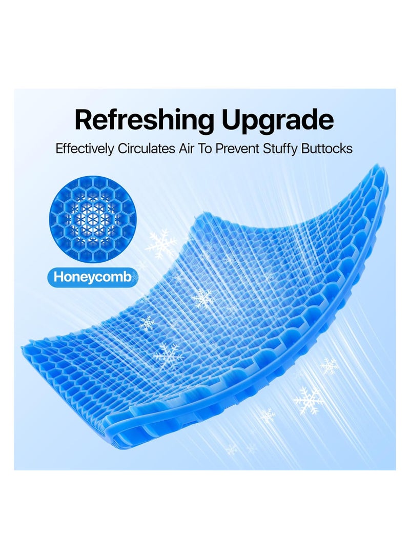 Egg Gel Seat Cushion, Breathable Gel Cushion Chair Pads with Non-Slip Cover for Home Office Car Wheelchair, Honeycomb Design.  - Image 2