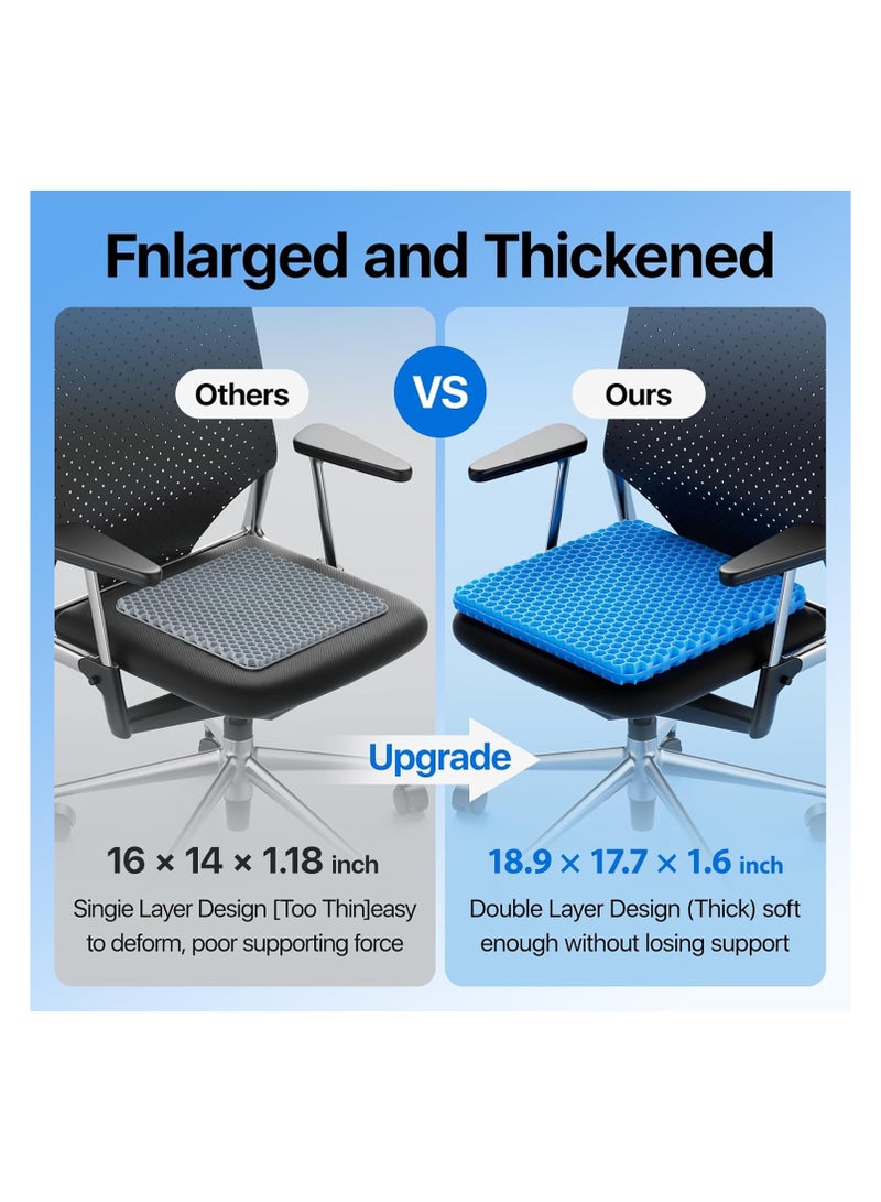 Egg Gel Seat Cushion, Breathable Gel Cushion Chair Pads with Non-Slip Cover for Home Office Car Wheelchair, Honeycomb Design.  - Image 5