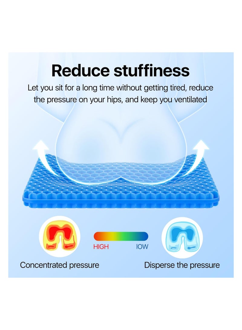 Egg Gel Seat Cushion, Breathable Gel Cushion Chair Pads with Non-Slip Cover for Home Office Car Wheelchair, Honeycomb Design.  - Image 4