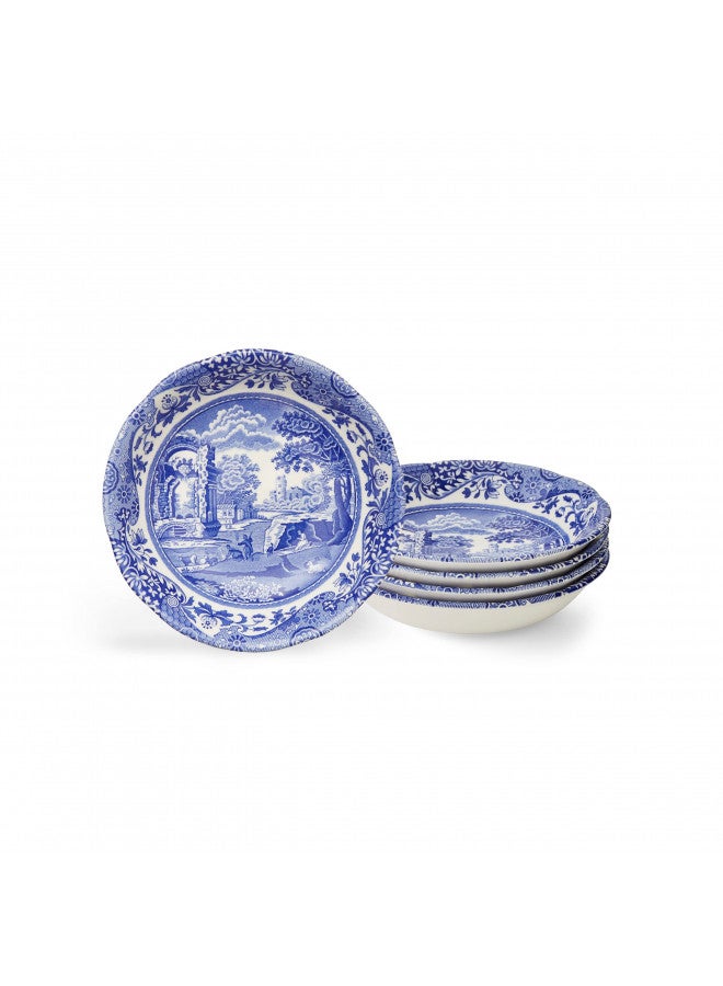 Spode Blue Italian Cereal Bowl | Set of 4 | Oatmeal, Cereal, and Rice Bowl | Made of Earthenware | 6.5-Inches | Dishwasher and Microwave Safe | Made in England - Image 1