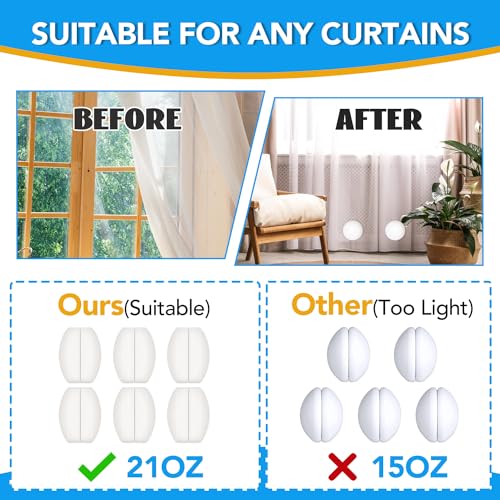 YixangDD 12 Pcs Shower Curtain Weights, Silicone Wrapped Heavy Duty Shower Curtain Magnets, Curtain Weights Heavy Outdoor, Prevent Curtain Liner from Blowing Around, Work for Drapery, Flag, Tablecloth(6 Pairs) - Image 5
