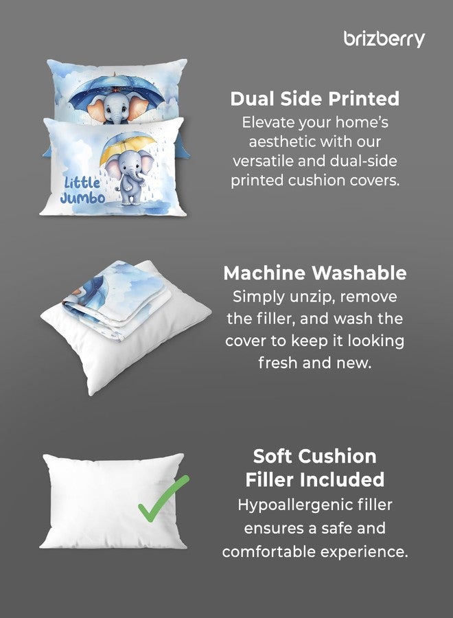 Brizberry® Kids Pillow Cushion with Super Soft Fabric | Animal & Cartoon Prints | 12x18 inches (Design 1) - Image 3
