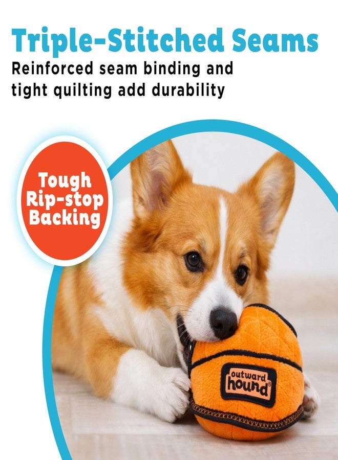 اوتورد هاوند لعبة كلاب Outward Hound Xtreme Seamz، درزات معززة وخياطة متعددة، قطيفة متينة مع صفارات، كرة سلة، 4.7 بوصة - Image 3
