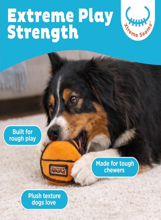اوتورد هاوند لعبة كلاب Outward Hound Xtreme Seamz، درزات معززة وخياطة متعددة، قطيفة متينة مع صفارات، كرة سلة، 4.7 بوصة - Image 2