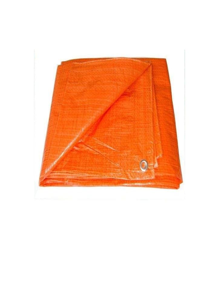 Waterproof Ground Cover Tent Shelter Dust-proof Rain Cover Tarpaulin Sheet (12 x 12, ORANGE) - Image 1