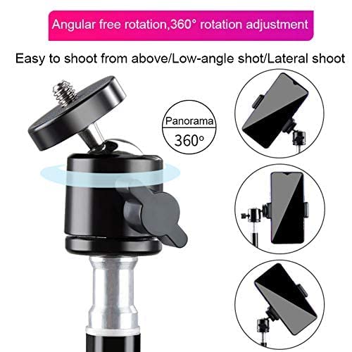 ADZOY 6.9 Feet (210cm) Strong Metal Tripod/Camera Stand with 360 Degree Rotatable Ball Head, Beauty Ring Fill Light Stand, Photography Umbrella, Selfie Video Recording - Image 3