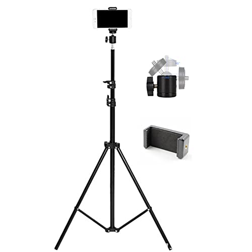 ADZOY 6.9 Feet (210cm) Strong Metal Tripod/Camera Stand with 360 Degree Rotatable Ball Head, Beauty Ring Fill Light Stand, Photography Umbrella, Selfie Video Recording - Image 1