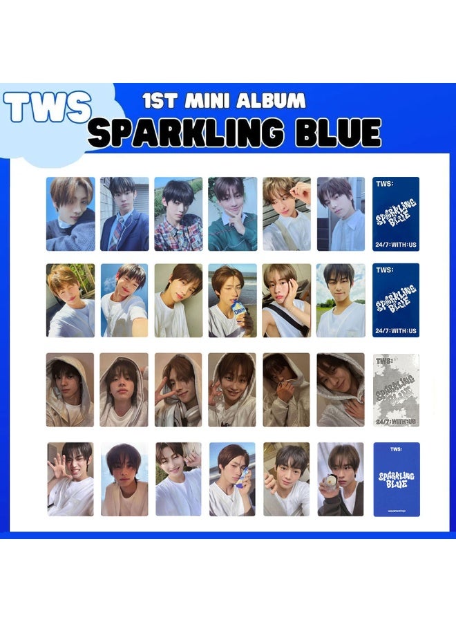 NIBEMINENT 6 Pcs Kpop TWS Sparkling Blue Lomo Cards Card For Fans Collection Gifts - Image 2