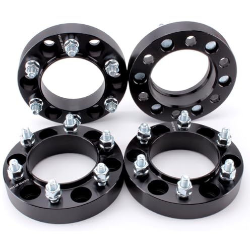 ZY WHEEL 4pcs 1.25" 6x5.5 to 6x5.5 Hub Centric Wheel Spacers 106mm Bore 12X1.5 Studs Compatible for Toyota Tacoma 4runner FJ Cruiser Land Cruiser Sequoia Lexus GX470 GX460 HL450 Black - Image 1