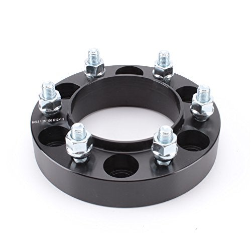 ZY WHEEL 4pcs 1.25" 6x5.5 to 6x5.5 Hub Centric Wheel Spacers 106mm Bore 12X1.5 Studs Compatible for Toyota Tacoma 4runner FJ Cruiser Land Cruiser Sequoia Lexus GX470 GX460 HL450 Black - Image 2