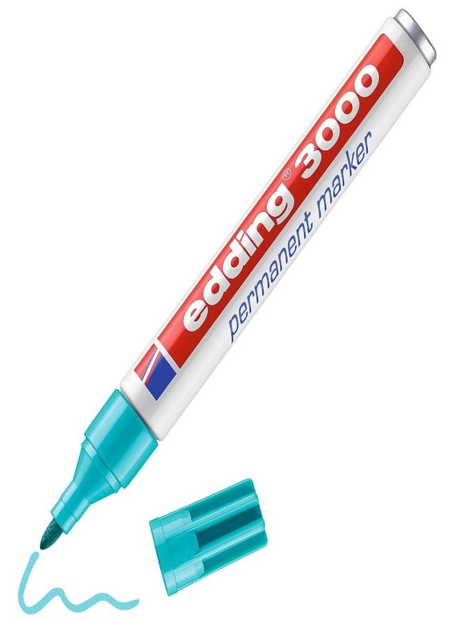 إدينغ قلم تحديد دائم من إيدينغ 3000 - لون فيروزي - قلم واحد - رأس دائري 1.5-3 مم - أقلام تحديد دائمة سريعة الجفاف - مقاومة للماء والتلطخ - مناسبة للكرتون والبلاستيك والخشب والمعادن والقماش - أقلام تحديد - Image 1