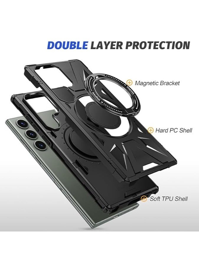 general Samsung Galaxy S23FE S23Ultra S23Plus S23 Magnetic Case Shockproof Wireless Charging Compatible Lens Case - Image 2