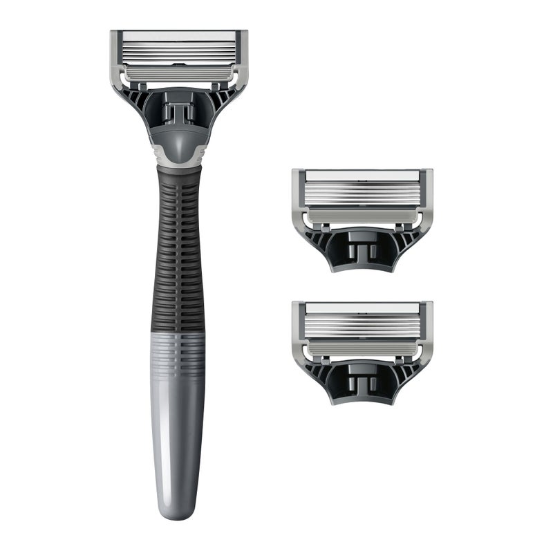Harry's Original Shaving Kit for Men - Razor Handle and 3 Razor Blade Refill Cartridges - German Engineered - Charcoal - Image 2
