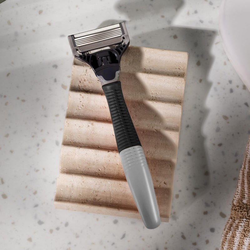 Harry's Original Shaving Kit for Men - Razor Handle and 3 Razor Blade Refill Cartridges - German Engineered - Charcoal - Image 3