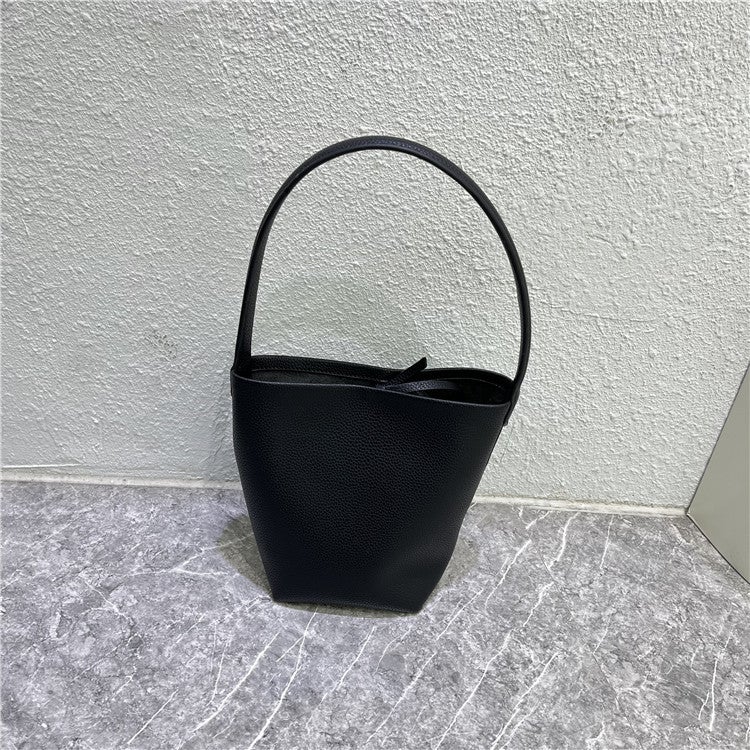 Yahe Soft Leather Bucket Bag Women'S 2022 New Popular Niche Fashionable Litchi Pattern Shoulder Handheld Commuting Armpit - Image 4
