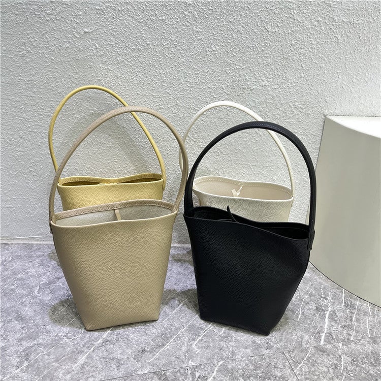 Yahe Soft Leather Bucket Bag Women'S 2022 New Popular Niche Fashionable Litchi Pattern Shoulder Handheld Commuting Armpit - Image 2