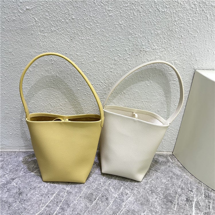 Yahe Soft Leather Bucket Bag Women'S 2022 New Popular Niche Fashionable Litchi Pattern Shoulder Handheld Commuting Armpit - Image 3