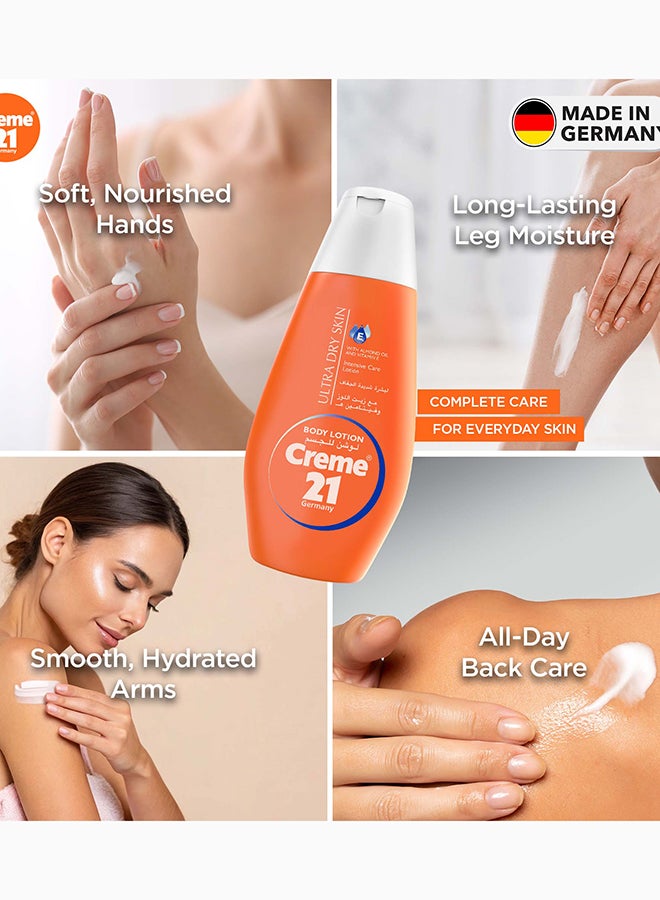 Creme 21 Body Lotion for Dry to Ultra Dry Skin - 600 ml | Deep Moisturization with Vitamin E & Almond Oil | Hydrating Formula for 24H Moisture Skin Care | Lightweight & Non Sticky | Made in Germany - Image 5