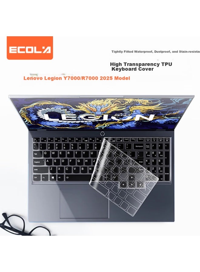 Ecola Lenovo Legion Y7000/r7000 Laptop Keyboard Cover Tpu Ultra-thin Transparent Waterproof Dustproof El040 - Image 1