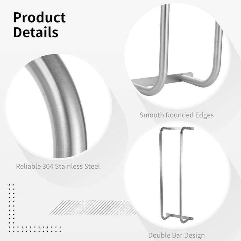 Wall Mounted Towel Rack for Bathroom, 304 Stainless Steel Double-Bar, Rustproof Space-Saving Towel Storage Organizer, Round Edge, 10.2 x 5.9 x 30.1 in - Image 3