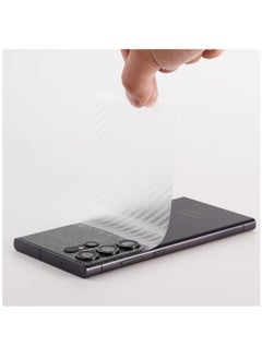 Ibywind Screen Protector For Samsung Galaxy S23 Ultra 5g 6.8 Inches With 2pcs Flexible Tpu Film 1pc Camera Lens Protector 1pc Backing Carbon Fiber Film Fingerprint Reader Easy To Install  - Image 4