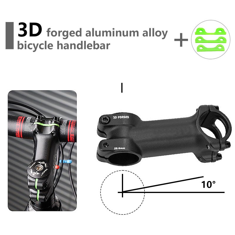 Osagie Bike Stem, Aluminum Alloy Mtb Stem, Mountain Bike Stem For 28.6Mm (1-1/8"") Handlebar Of Bicycle, Road Bike, Mtb, Bmx, Cycling (Black, 10 31.8X28.6X90Mm) - Image 2