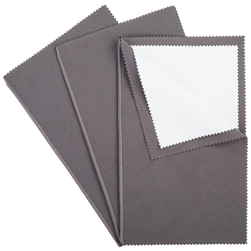 CATIFLIN 3PCS Dark Gray Silver Polishing Cloths 10x12 Jewelry Cleaning Cloths for Gold Silver Platinum Watch Coin Tarnish Remover Reusable  Streak for Jewelry Lovers