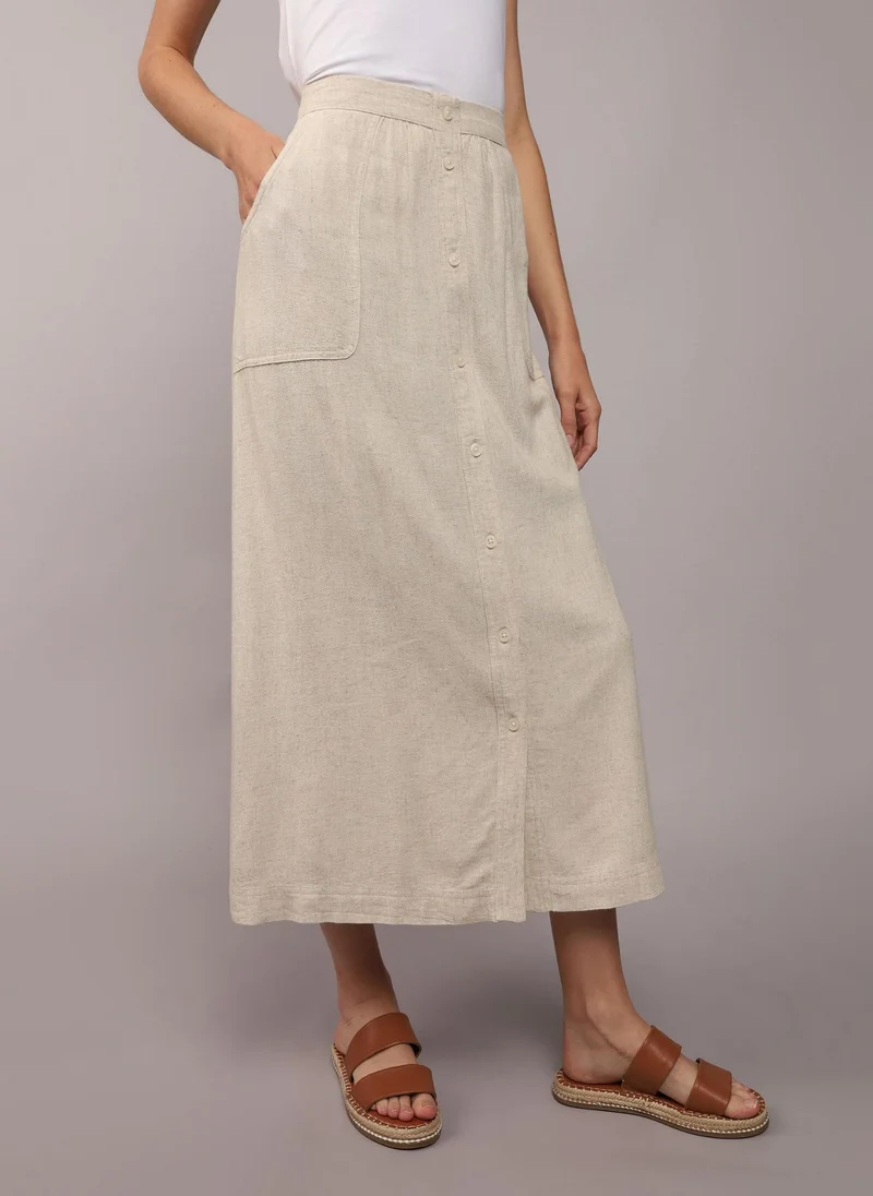 American Eagle High Waist Front Button Skirt