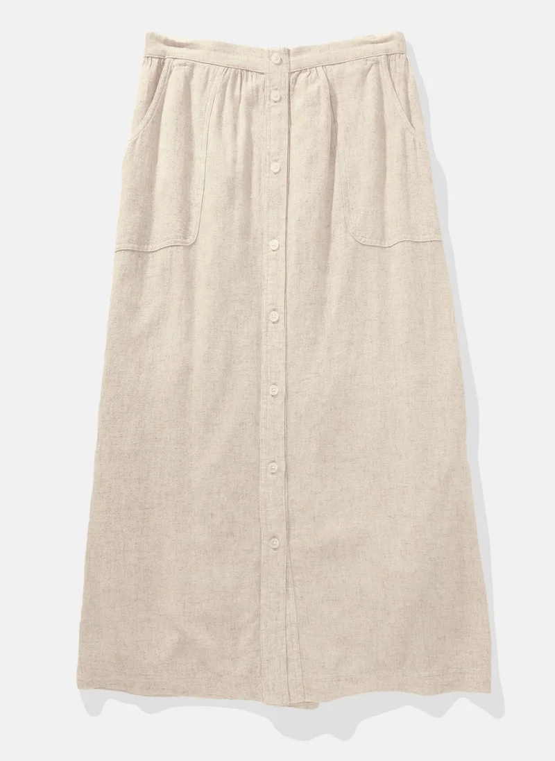 American Eagle High Waist Front Button Skirt