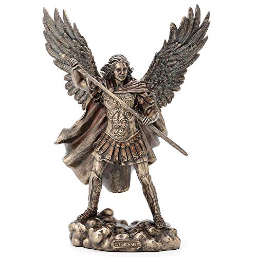 Veronese Design 11.4 Inch Archangel Saint Michael Unsheathing The Sword Antique Bronze Finish Guardian Angel Statue - Image 1