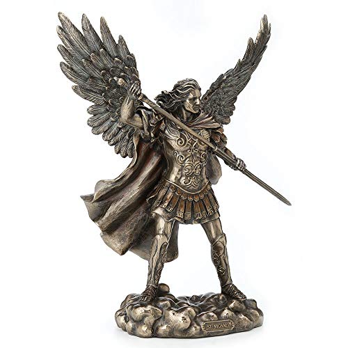 Veronese Design 11.4 Inch Archangel Saint Michael Unsheathing The Sword Antique Bronze Finish Guardian Angel Statue - Image 3