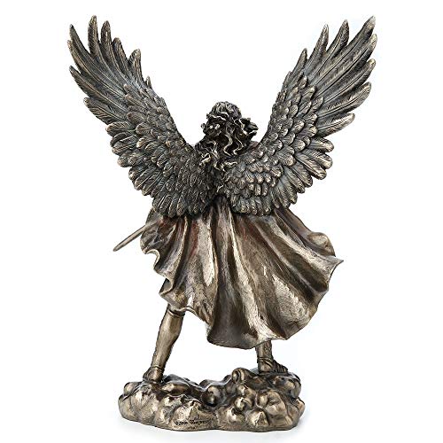 Veronese Design 11.4 Inch Archangel Saint Michael Unsheathing The Sword Antique Bronze Finish Guardian Angel Statue - Image 4